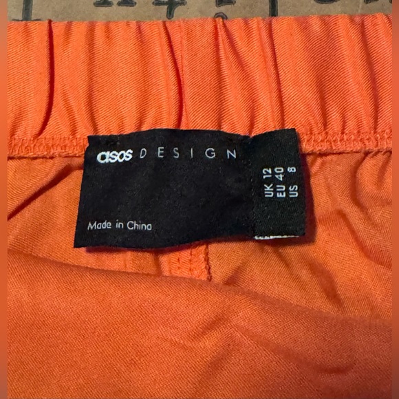 ASOS DESIGN cupro bandeau maxi dress in papaya - Picture 7 of 12